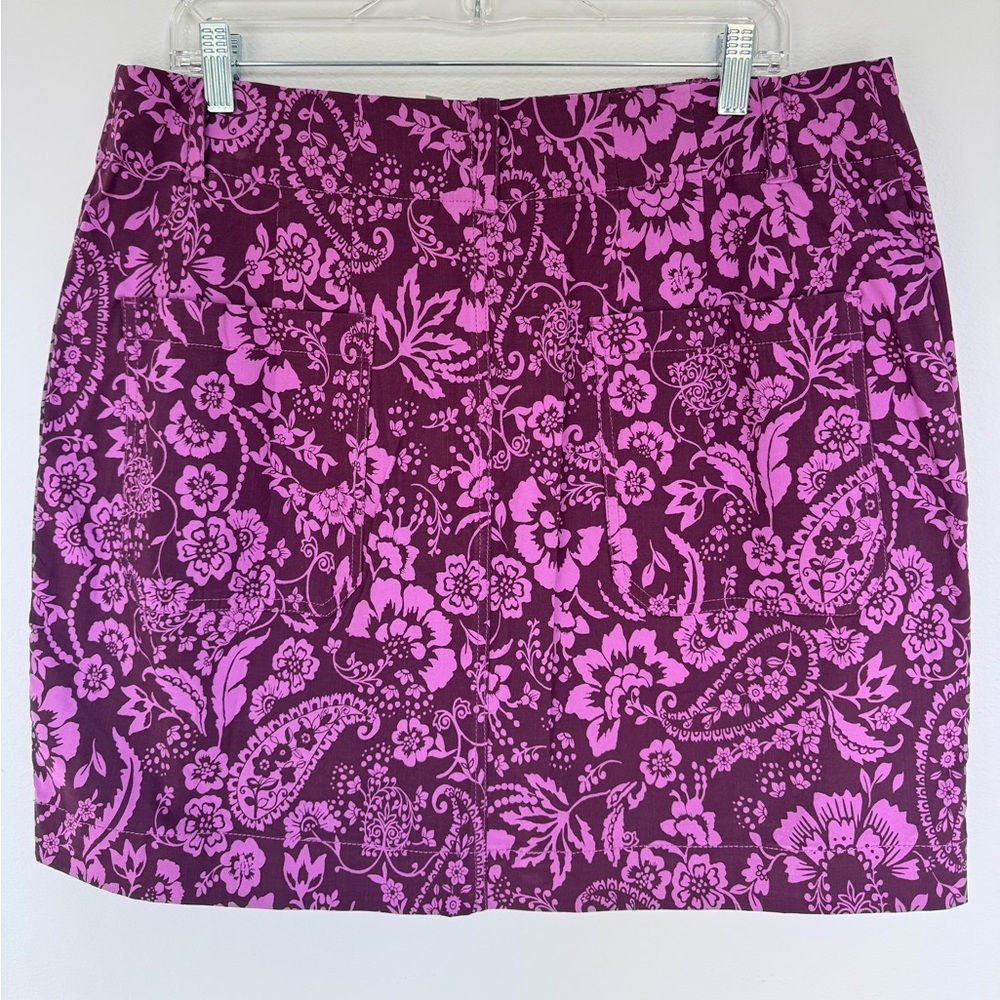Maeve by Anthropologie The Colette Skirt: Mini Edition Purple Paisley- XL, NWT - Picture 2 of 4